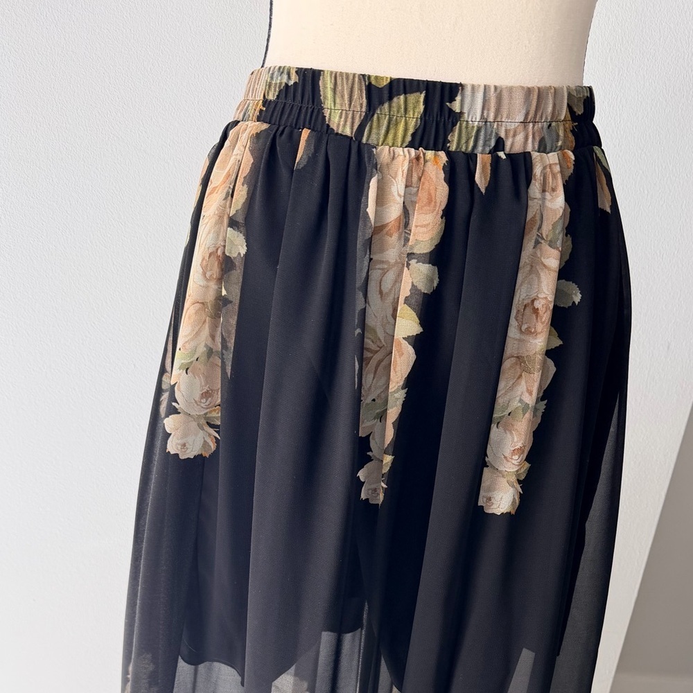Blugirl Sheer Floral Maxi Skirt | Flowing Designer Skirt | Size D34 (US 4) - Picture 5 of 17